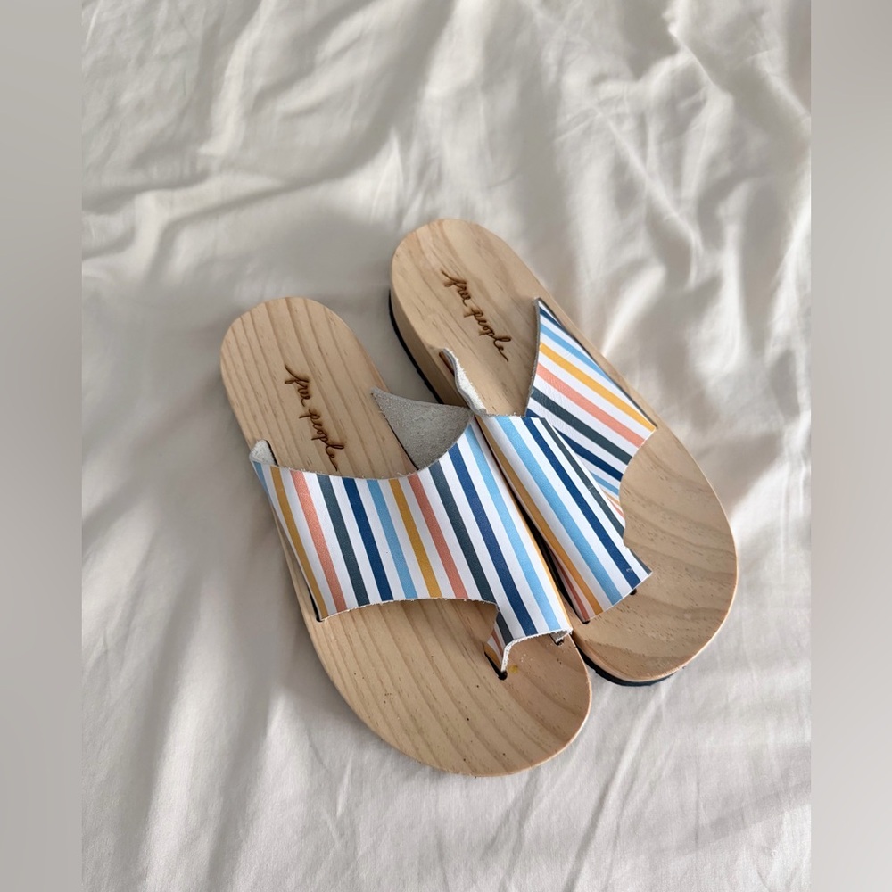 Free people woodlands stripe clogs sandals size 36